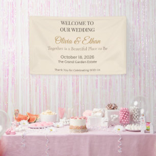 Luxury Wedding Banner Elegant Reception Sign