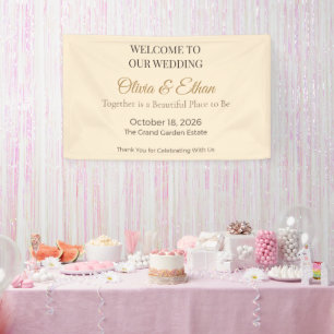 Luxury Wedding Banner Elegant Reception Sign