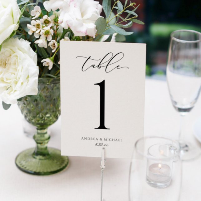 Luxury Wedding Calligraphy Script Table Number (Creator Uploaded)