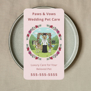 Luxury Wedding Dog Handler Wedding Pet Sitter Business Card