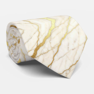 Luxury Wedding & Event Tie White & Gold Marble