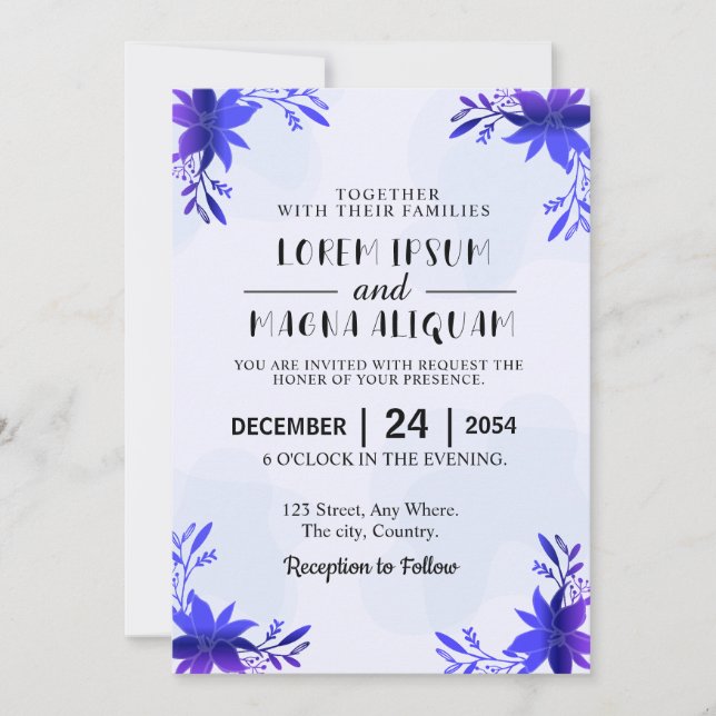 Luxury wedding invitation card (Front)