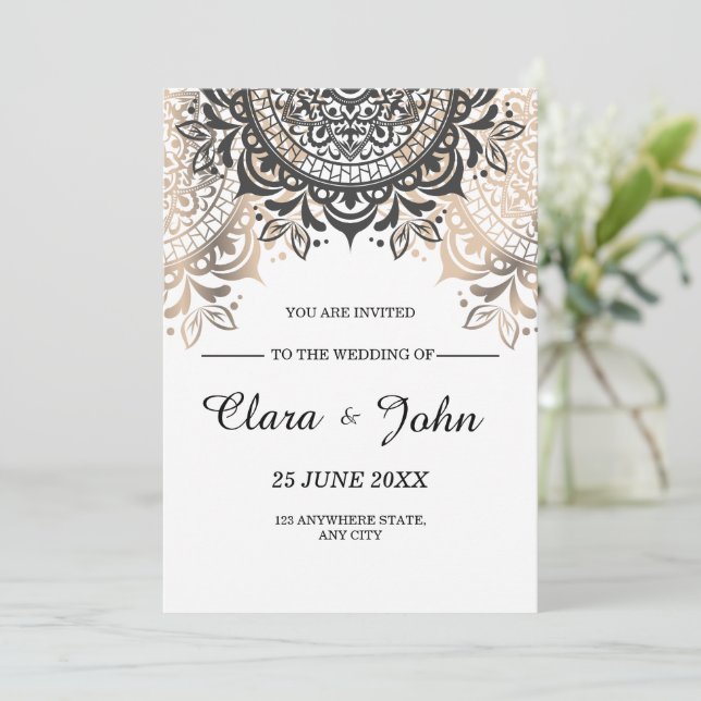 Luxury Wedding Invitation, Elegant Minimalist Wedd Invitation (Standing Front)