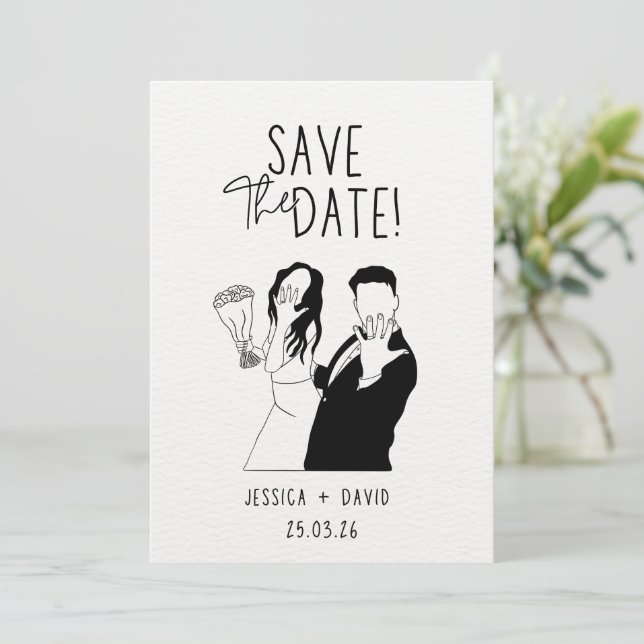 Luxury Wedding Invitation Gold Foil Style (Standing Front)
