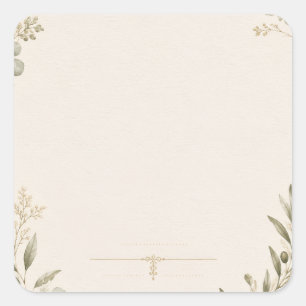 Luxury Wedding Invitation – Minimalist Ivory Square Sticker