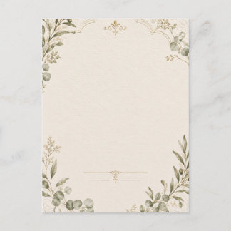 Luxury Wedding Invitation – Minimalist Ivory style Postcard