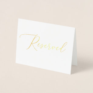 Luxury Wedding Minimalist Gold Reserved Sign Foil Card