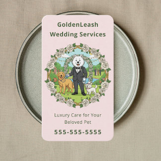 luxury Wedding Pet Attendant wedding pet services Business Card
