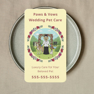 Luxury Wedding Pet Care Wedding Pet Attendant Business Card