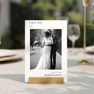 Luxury Wedding Phtoto Calligraphy Script Table Number