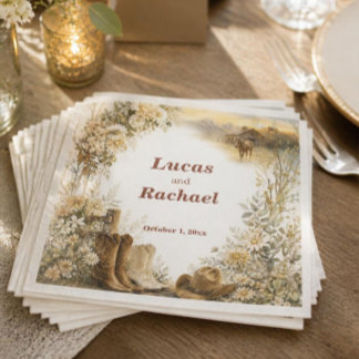 Luxury Western Ranch Wedding Napkin