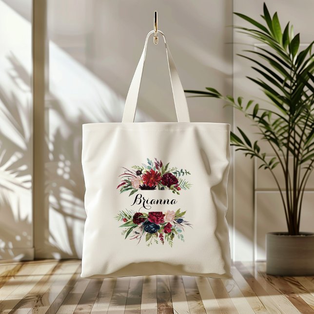 Luxury Whimsical Boho Floral Bridesmaid  Tote Bag (Creator Uploaded)