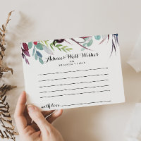 Luxury Whimsical Boho Floral Wedding Advice Card