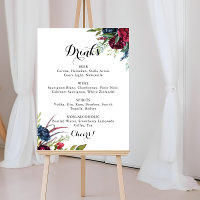 Luxury Whimsical Boho Floral Wedding Drinks Menu 