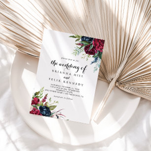 Luxury Whimsical Boho Floral Wedding Invitation