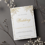 Luxury white and gold floral wedding invitation<br><div class="desc">This simple luxury white and gold elegant floral wedding invitation. These classy white and gold invitations are perfect for any classy and sophisticated glam girl. This design is perfect for a trendy and stylish party event. Design with your own message and information. All designs are printed.</div>