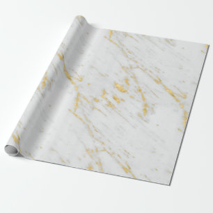 Luxury white and gold marble wrapping paper