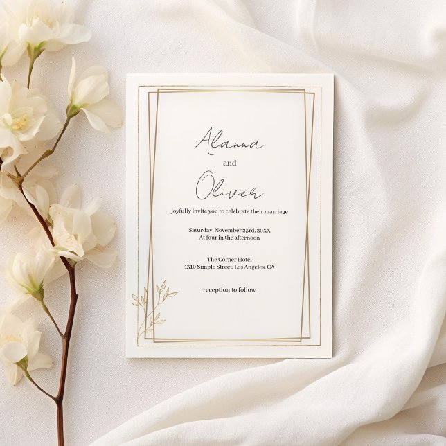 Luxury white and gold minimalist Wedding Invitation (Luxury white and gold minimalist Wedding )