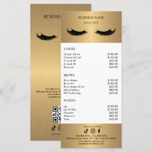 Luxury White and Gold Salon Price List Menu