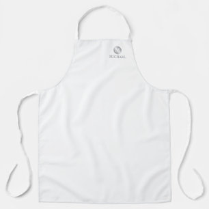 Luxury White and Silver Personalised Monogram Apron