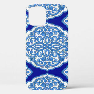 Luxury white-blue, Turkish ornament. iPhone 12 Case