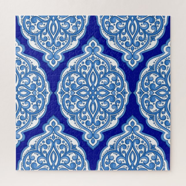 Luxury white-blue, Turkish ornament. Jigsaw Puzzle (Vertical)