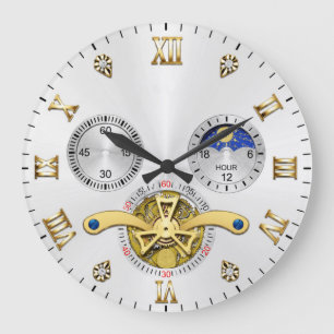 Luxury White Elegant Automatic Large Clock