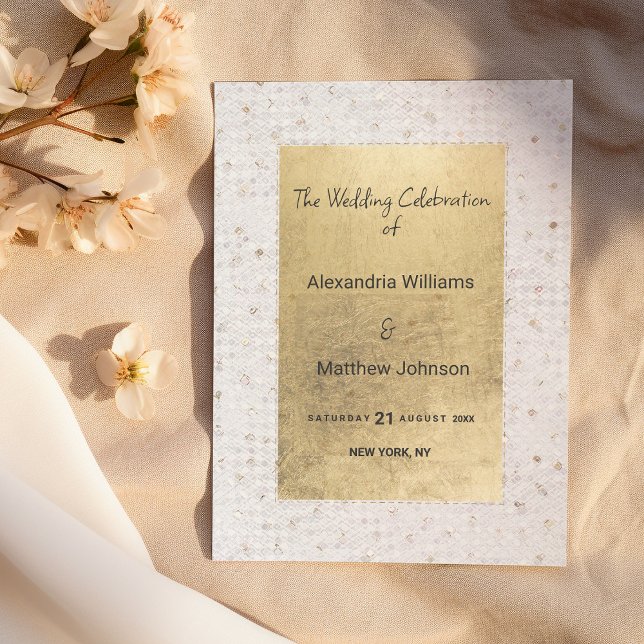 Luxury white gold chic sequins Wedding Program (Luxury white gold chic sequins Wedding Program )