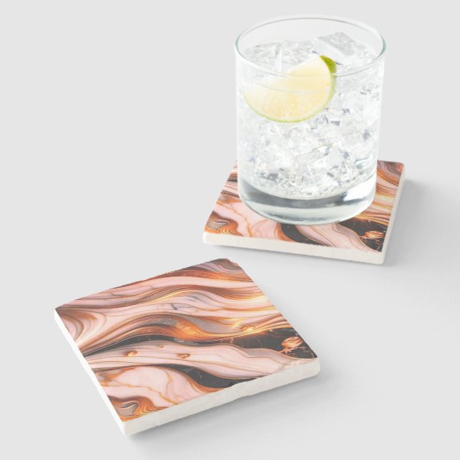 Luxury White & Gold Marble Coaster – Elegant Aesth (Side)