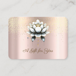 Luxury White Lotus,Confetti,Rose Gold Discount Card