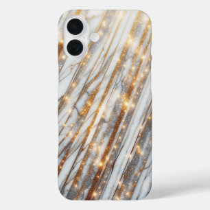 Luxury White Marble Phone Case with Sparkling Gold