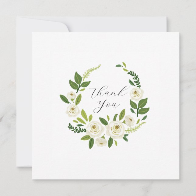 Luxury White Rose Floral Frame  Card (Front)