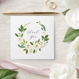 Luxury White Rose Floral Frame Envelope