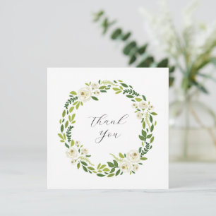 Luxury White Rose Floral Frame  Thank You Card