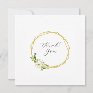 Luxury White Rose Floral Frame  Thank You Card