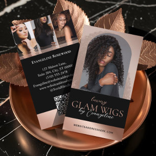 Luxury Wig Hair Studio Arch Luxe Photo Black Rose Business Card