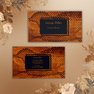 luxury wild snake skin animal  business card