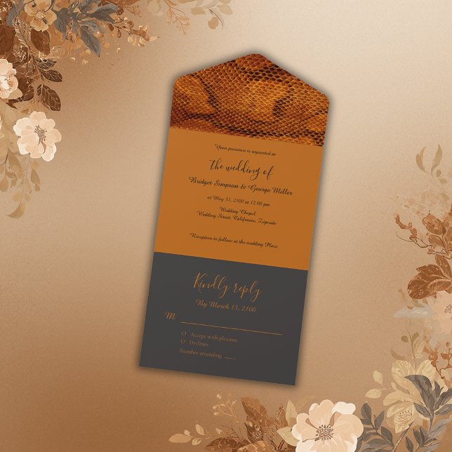 luxury wild snake skin animal wedding  all in one invitation (Creator Uploaded)