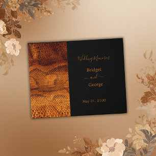 luxury wild snake skin animal wedding guest book