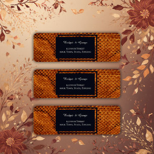 luxury wild snake skin animal wedding  return address label