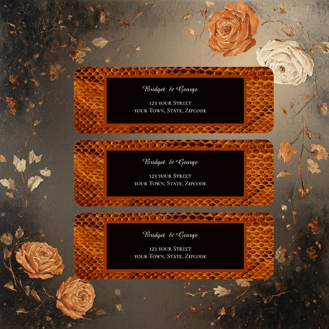 luxury wild snake skin animal wedding  return address label (Creator Uploaded)