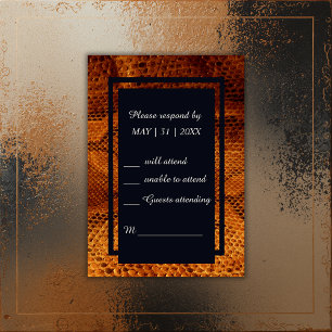 luxury wild snake skin animal wedding  RSVP card