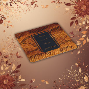 luxury wild snake skin animal wedding  square paper coaster