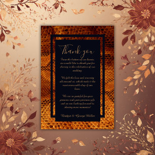 luxury wild snake skin animal wedding thank you card