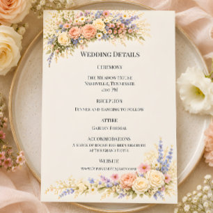 Luxury Wildflower Meadow Wedding Details Card