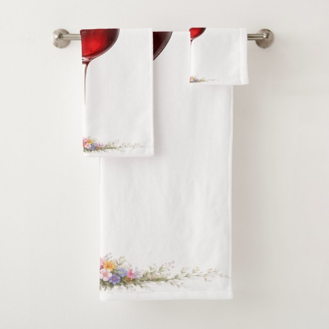 Luxury Wine Glass Splash Bath Towel (Insitu)