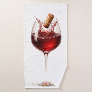 Luxury Wine Glass Splash Bath Towel