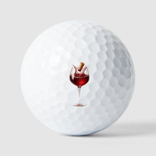 Luxury Wine Glass Splash Bath Towel Golf Balls (Front)