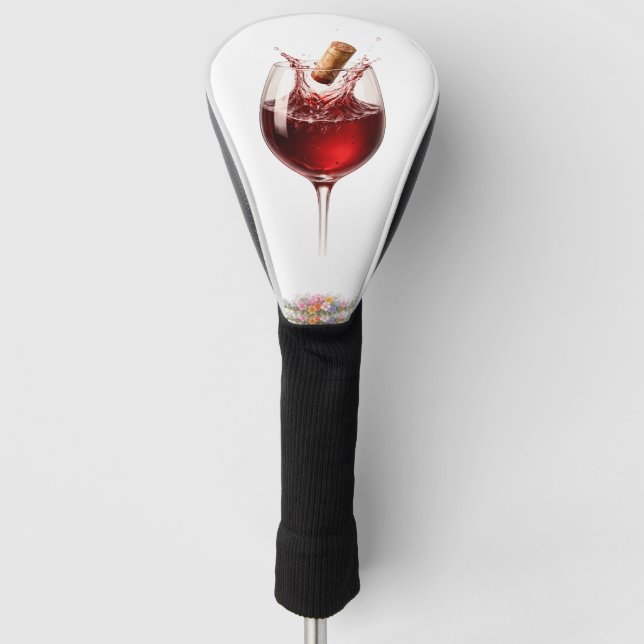 Luxury Wine Glass Splash Bath Towel Golf Head Cover (Front)