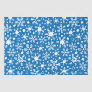 Luxury Winter Blue and White Christmas Snowflakes Tissue Paper